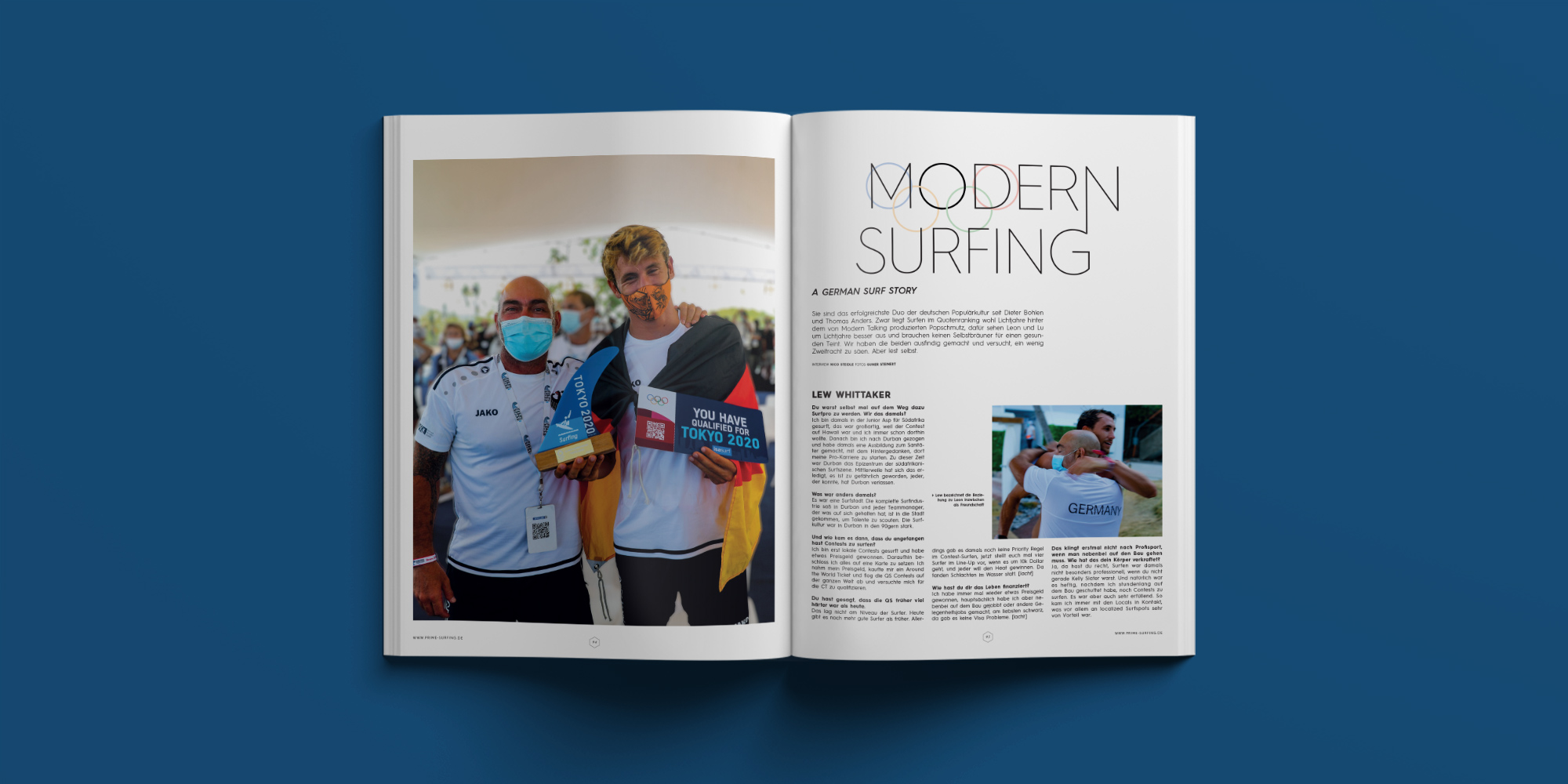 Modern Surfing mit Leon Glatzer und Coach Lew Withtaker